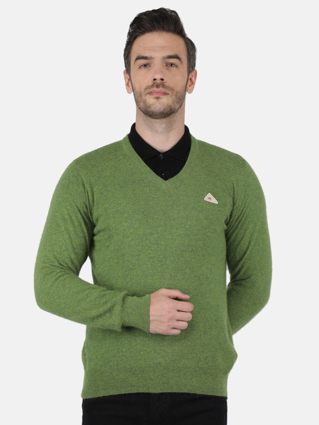 

Monte Carlo Men Olive Green Angoora Pullover Sweater