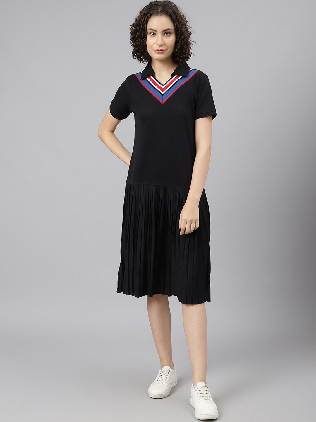 

Beverly Hills Polo Club Women Black Solid A-Line Dress