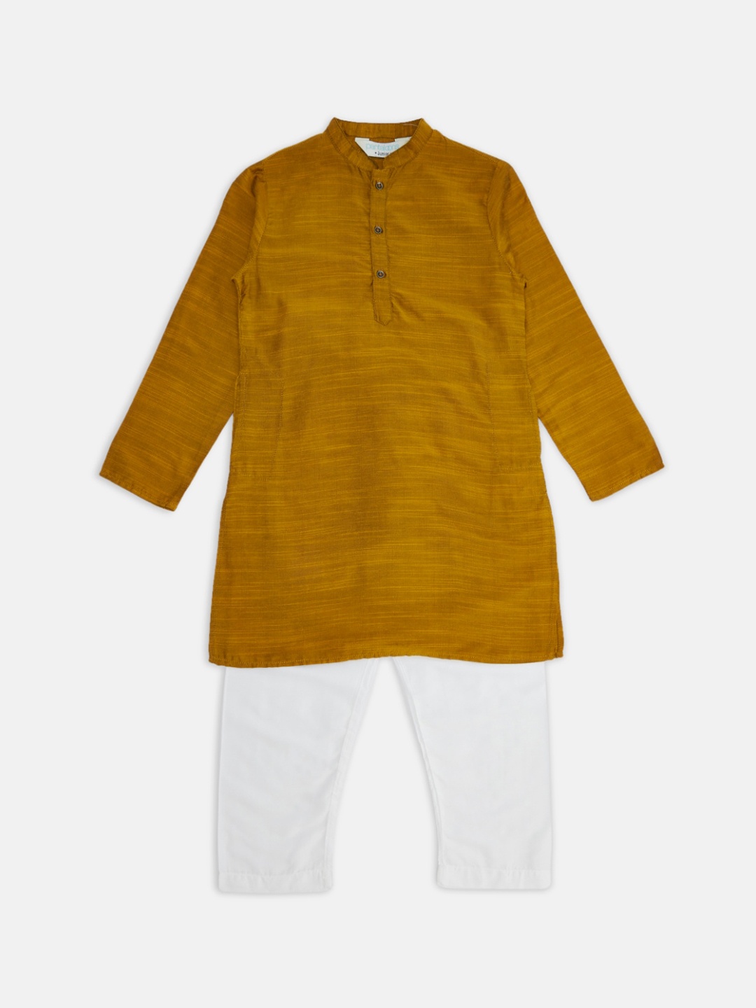 

indus route by Pantaloons Boys Mustard Yellow Kurta with Pyjamas