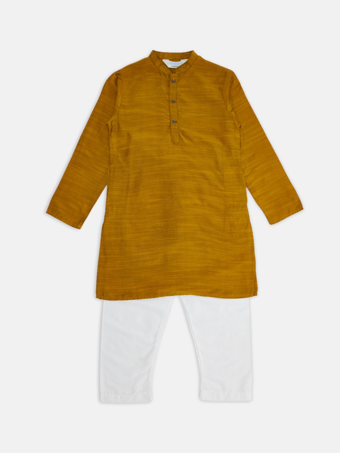 

indus route by Pantaloons Boys Mustard Yellow Kurta with Pyjamas
