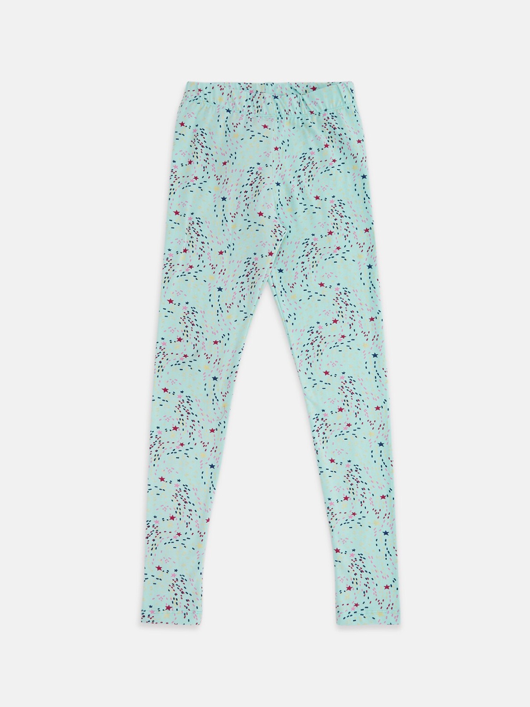 

Pantaloons Junior Girls Blue Printed Ankle-Length Leggings
