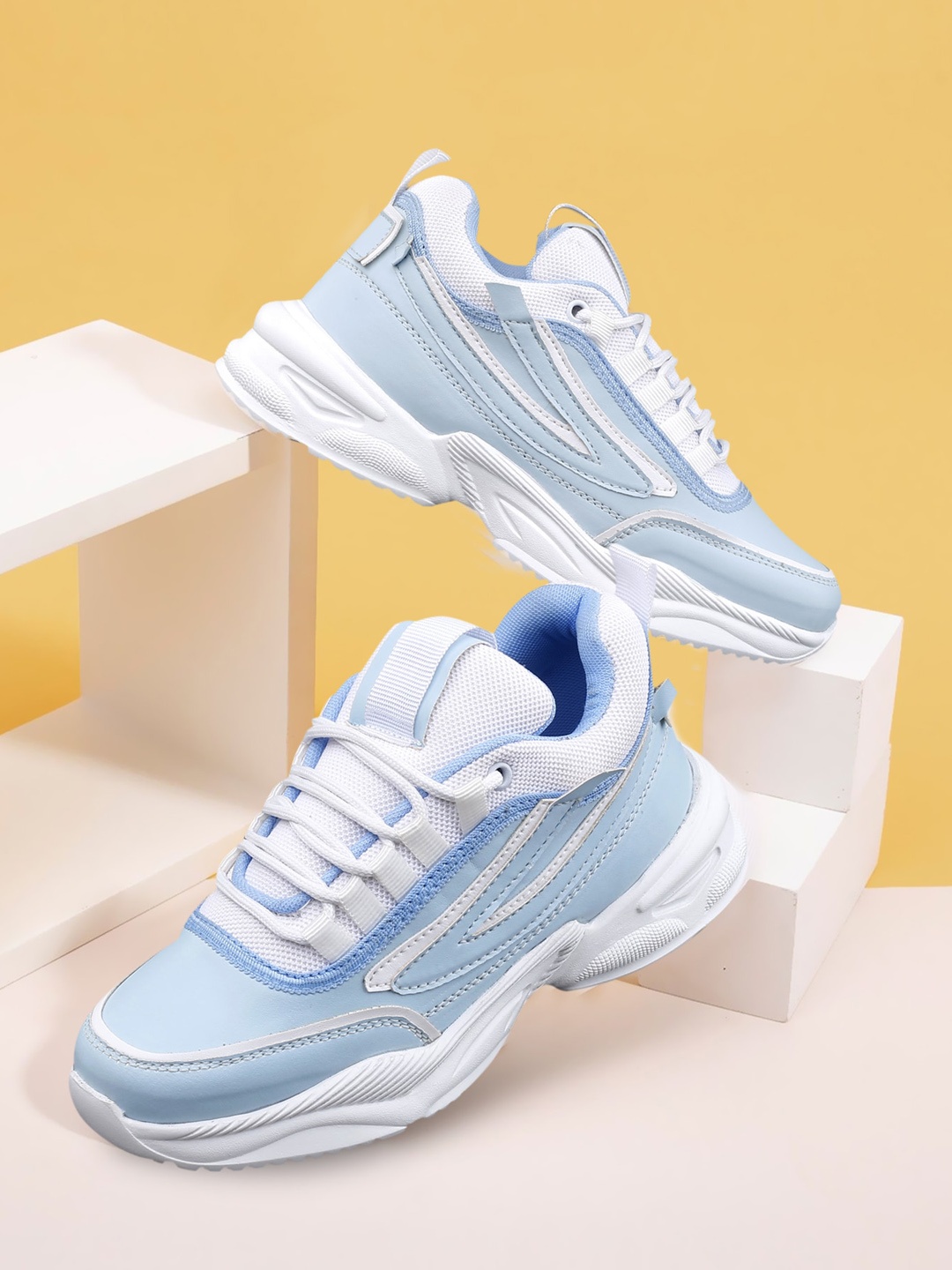 

AROOM Women Blue Colourblocked Sneakers