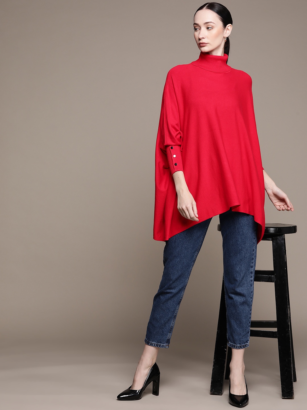 

Macy's Alfani Women Poncho Sweater, Red