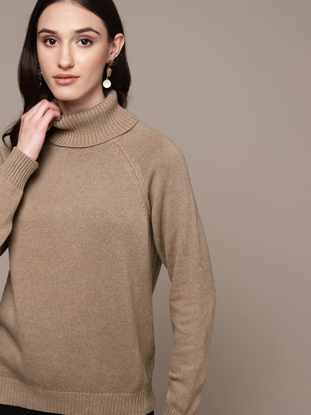 

Macy's Karen Scott Women Cotton Turtleneck Sweater, Beige