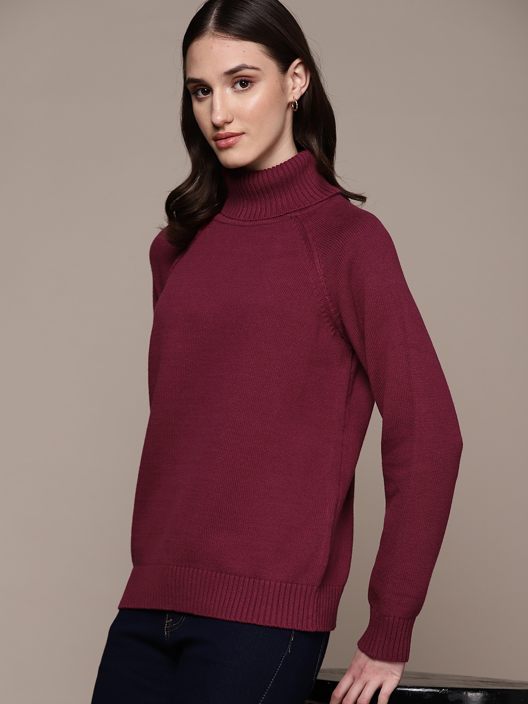 

Macy's Karen Scott Women Cotton Turtleneck Sweater, Maroon