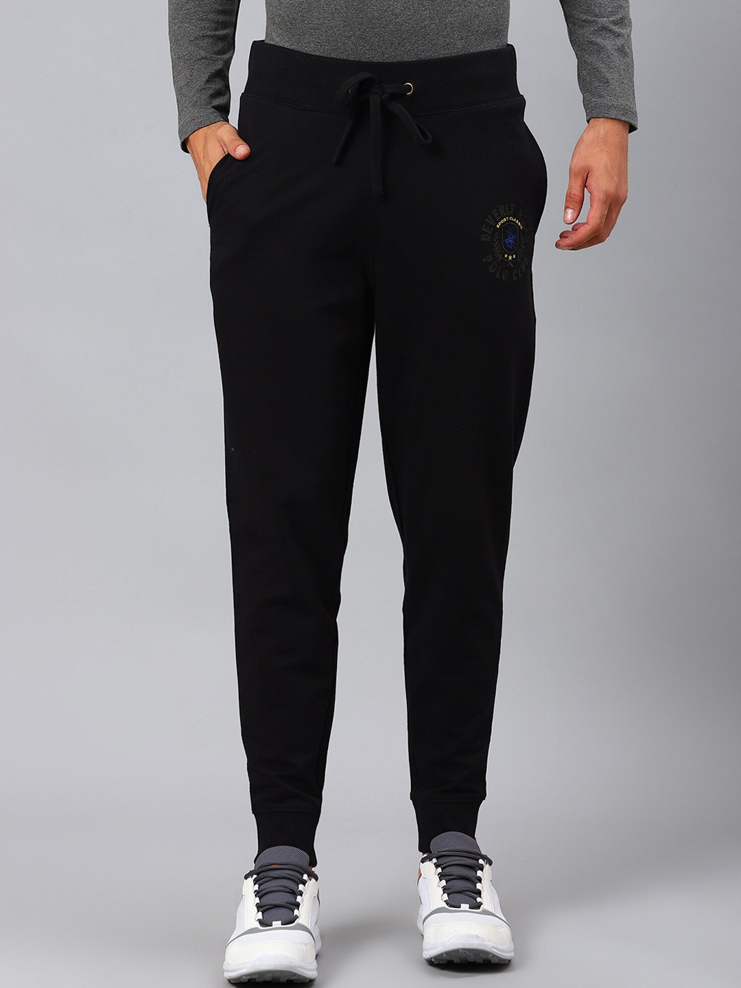 

Beverly Hills Polo Club Men Black Regular Fit Solid Cotton Joggers