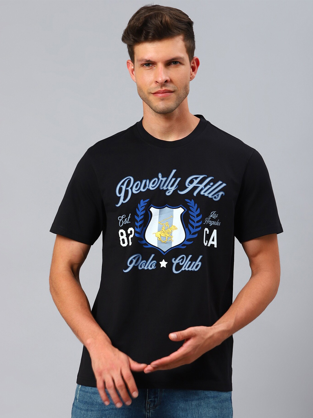 

Beverly Hills Polo Club Men Black Typography Printed T-shirt