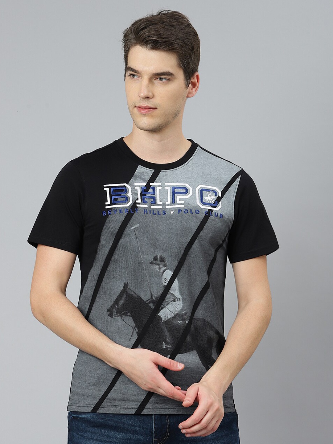 

Beverly Hills Polo Club Men Black Printed T-shirt