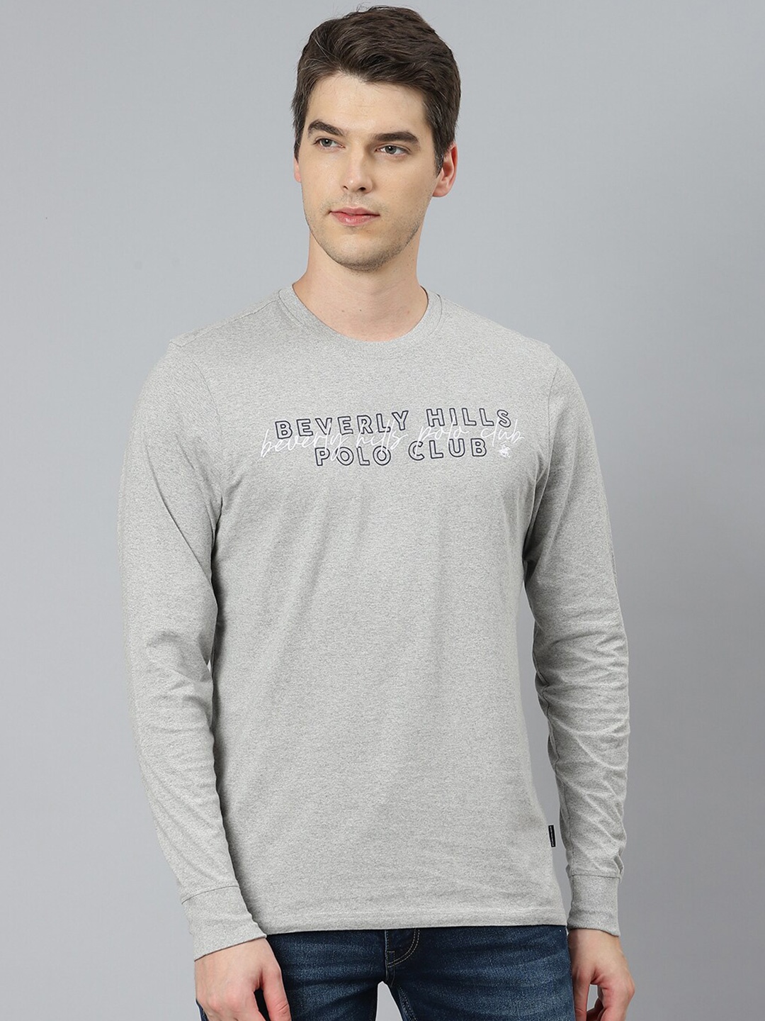 

Beverly Hills Polo Club Men Grey Typography Printed T-shirt