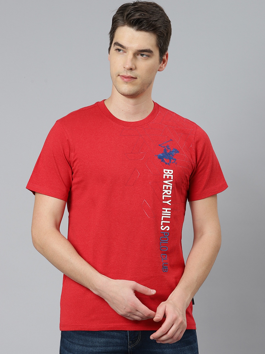 

Beverly Hills Polo Club Men Red & White Typography Printed T-shirt