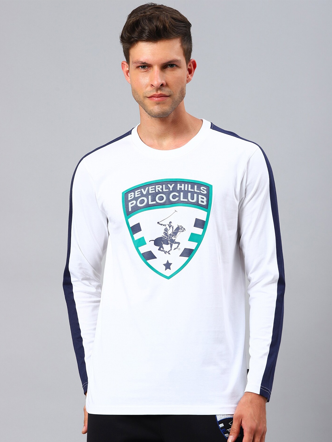 

Beverly Hills Polo Club Men White Typography Printed T-shirt