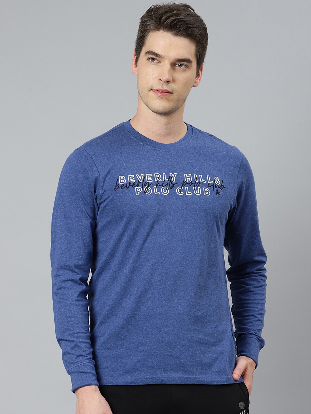 

Beverly Hills Polo Club Men Blue Typography Printed T-shirt