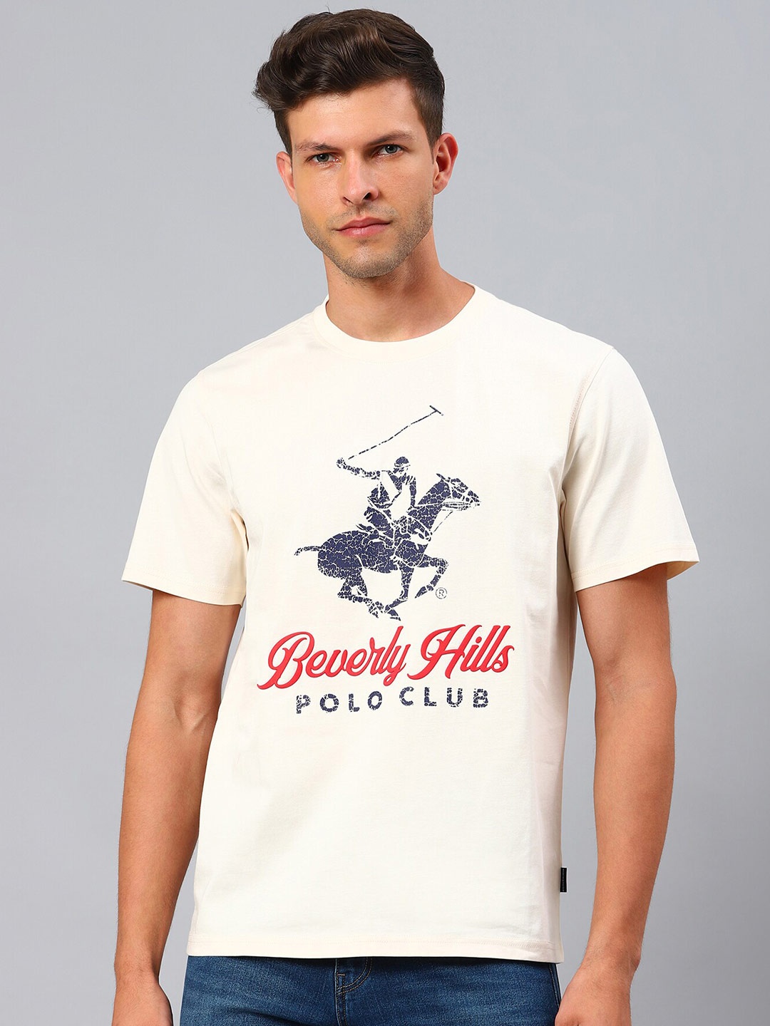 

Beverly Hills Polo Club Men Off White Printed T-shirt