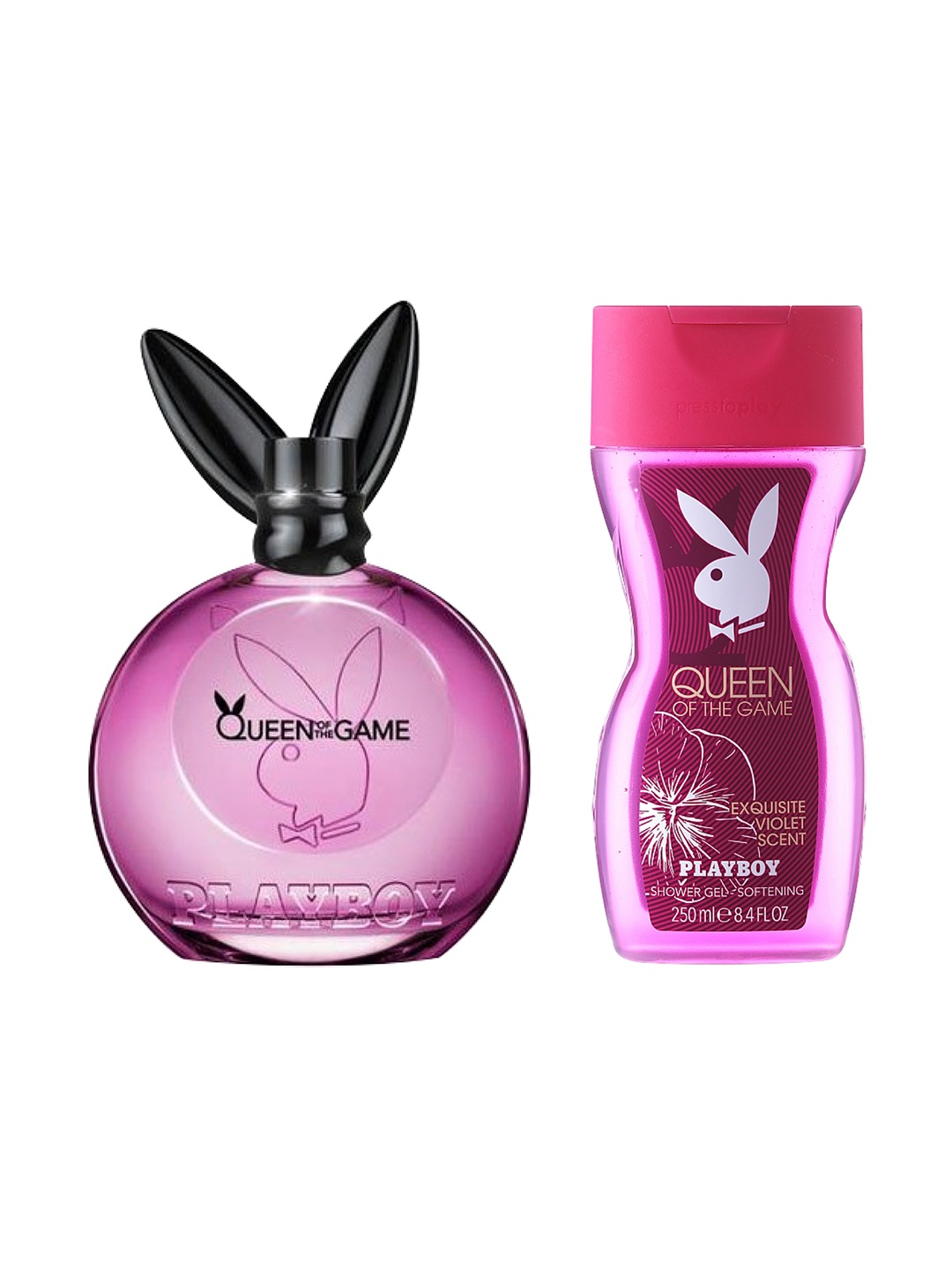 

Playboy Women Queen Of The Game Gift Set - Eau de Toilette 90ml + Shower Gel 250ml, Purple