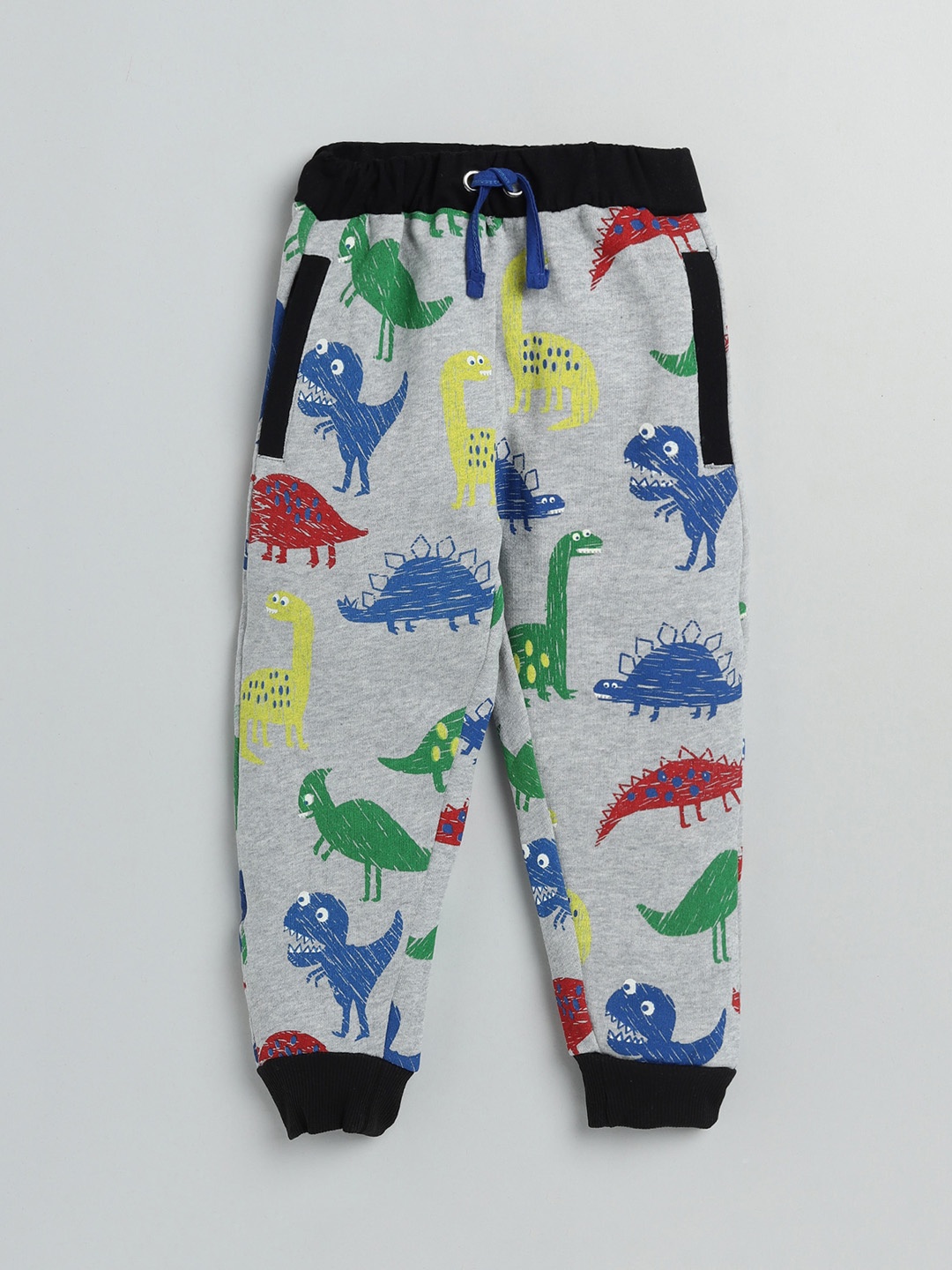 

Lazy Shark Boys Grey & Blue Printed Cotton Joggers