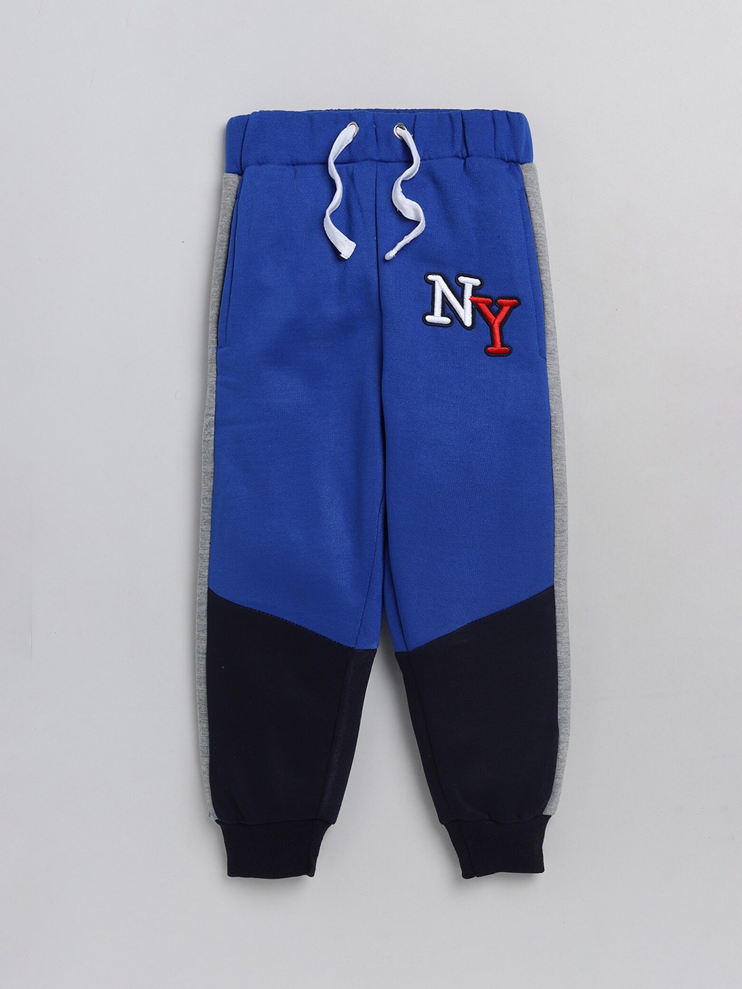 

Lazy Shark Boys Blue & Black Colourblocked Cotton Joggers