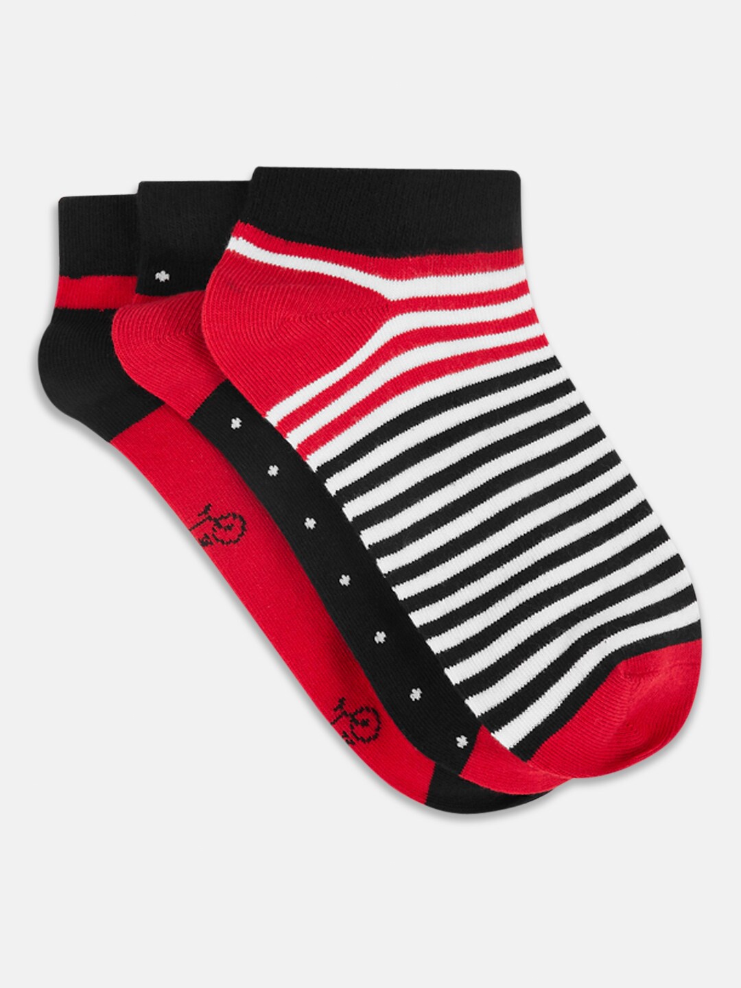 

Honey by Pantaloons Women Pack Of 3 Patterned Ankle-Length Socks, Red