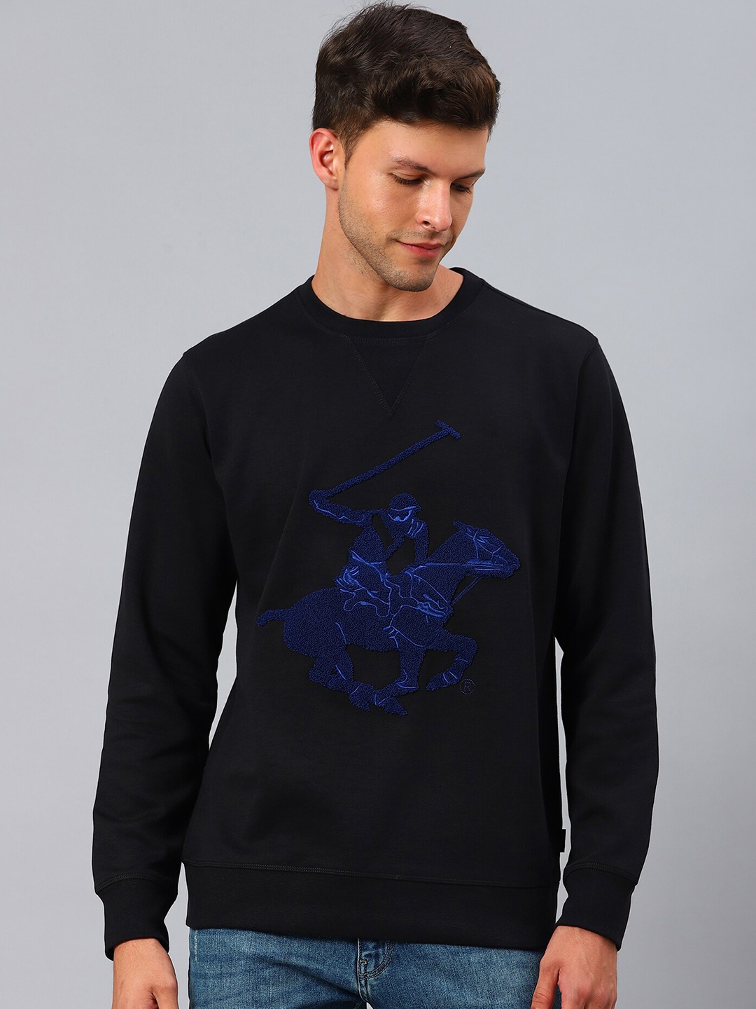 

Beverly Hills Polo Club Men Black Printed Sweatshirt