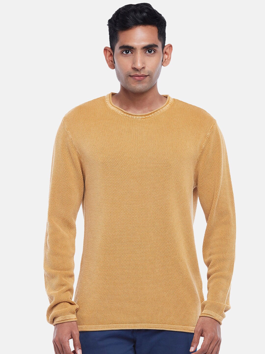 

BYFORD by Pantaloons Men Mustard Solid Pullover