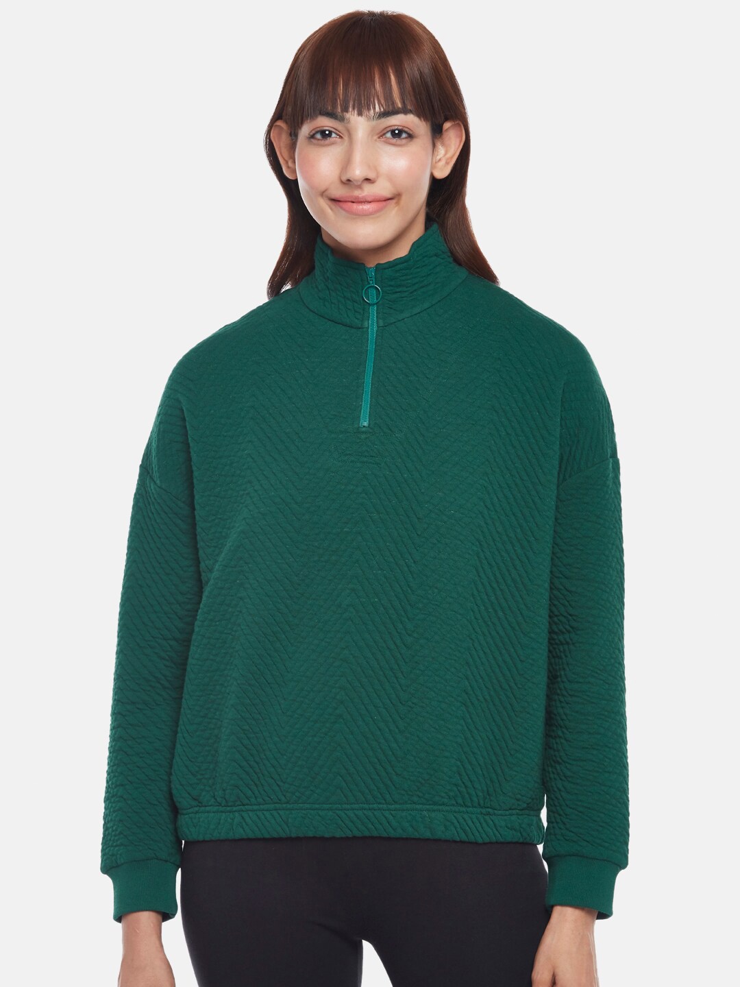 

Ajile by Pantaloons Women Green Sweatshirt