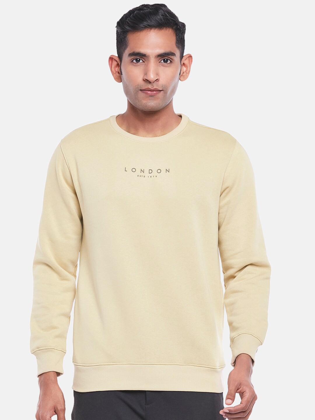 

BYFORD by Pantaloons Men Khaki Printed Sweatshirt