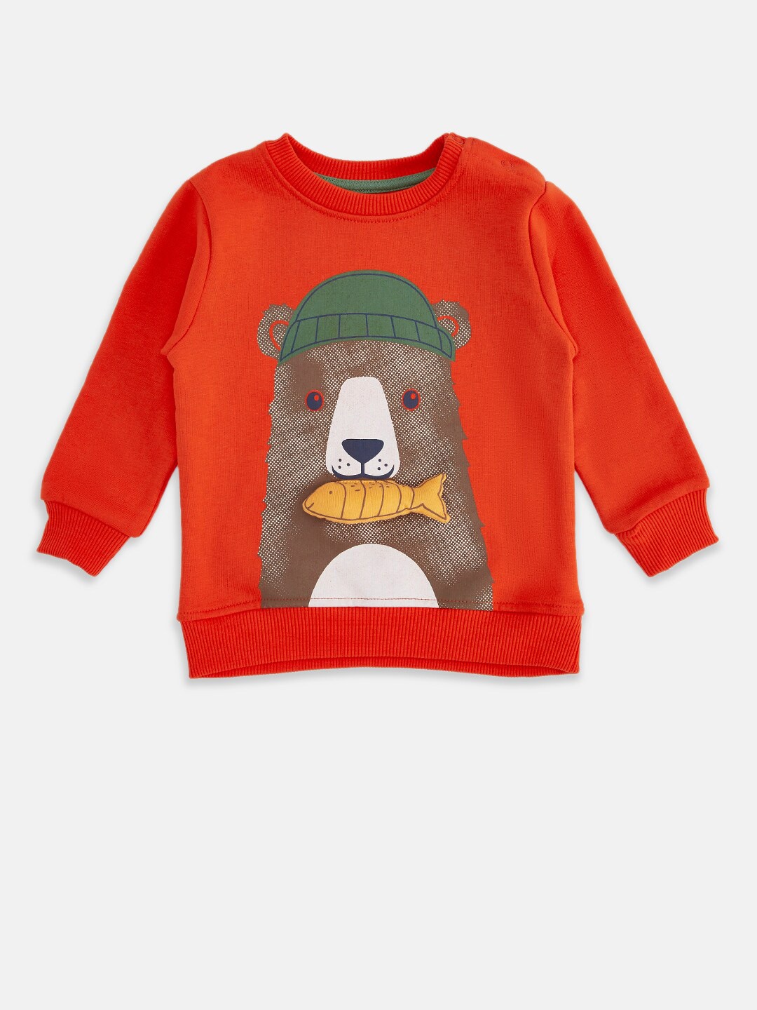 

Pantaloons Baby Boys Orange Printed Sweatshirt