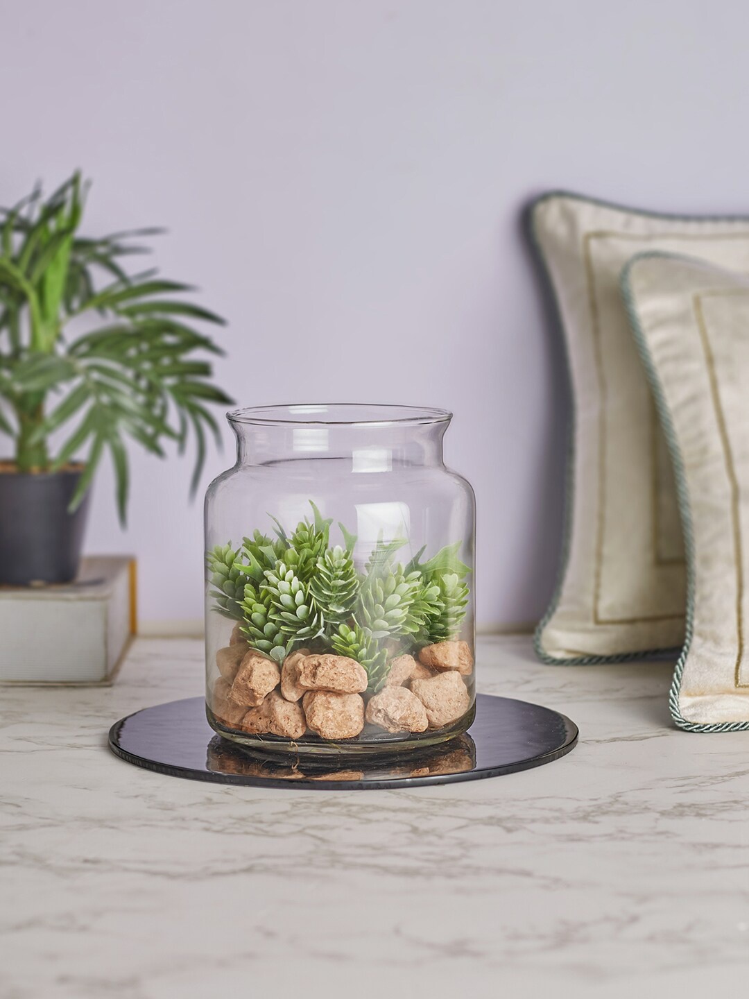 

HomeTown Green & Transparent Solid Artificial Terrarium