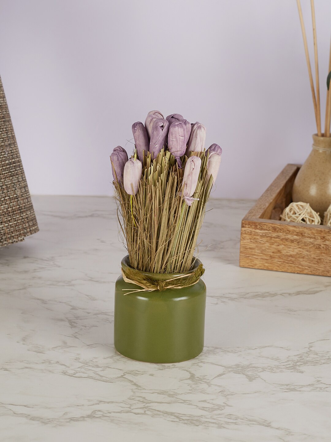 

HomeTown Purple Fleur Dried Floral Arrangemet In Ceramic Jar