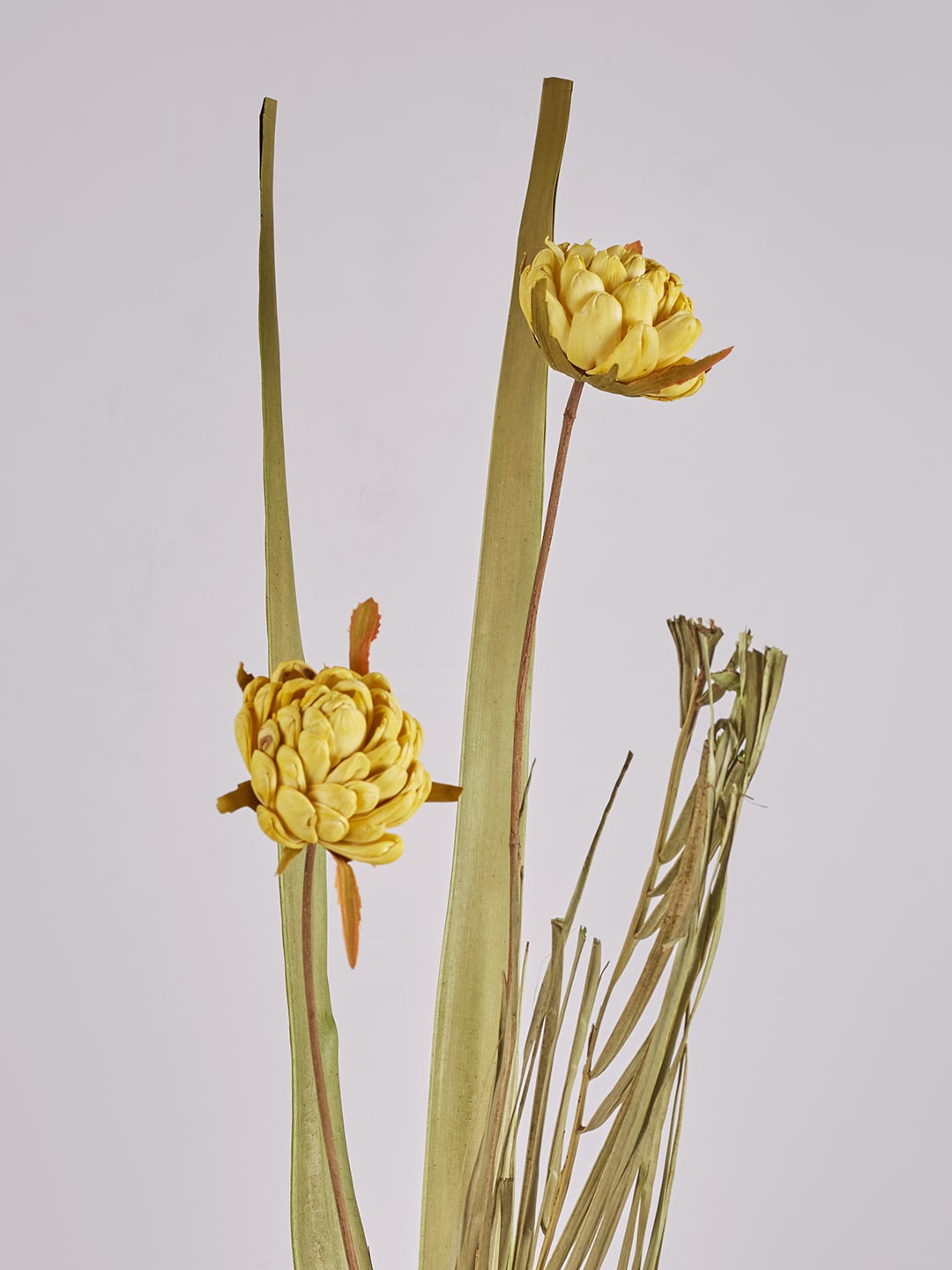 

HomeTown Yellow & Green Fleur Dried Rose Floral Stick Artificial Flowers