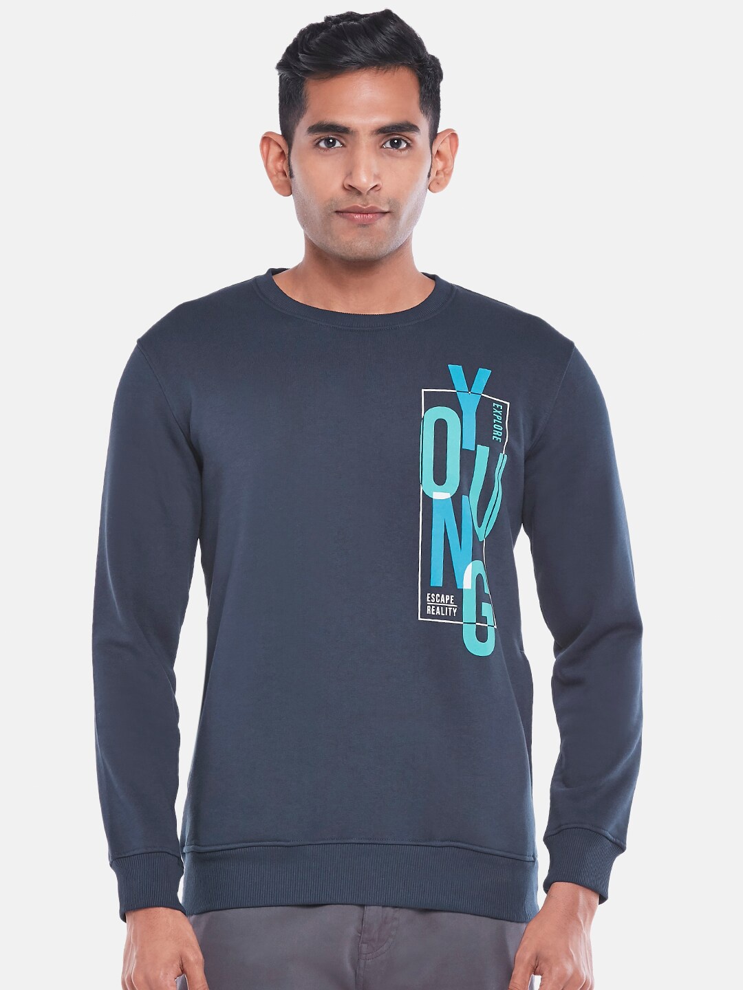 

Urban Ranger by pantaloons Men Navy Blue Printed Sweatshirt