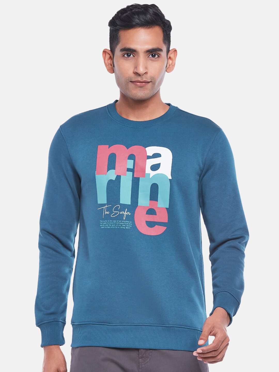 

Urban Ranger by pantaloons Men Blue Printed Sweatshirt