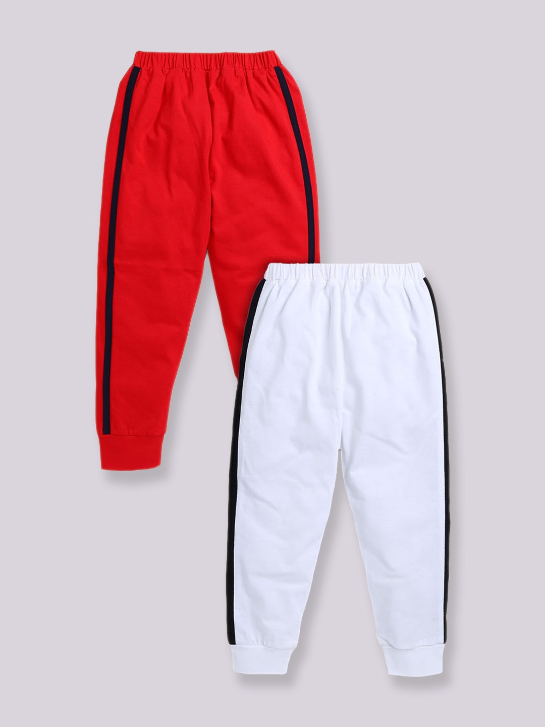 

JBN Creation Kids Infant Pack Of 2 Solid Cotton Joggers, Red