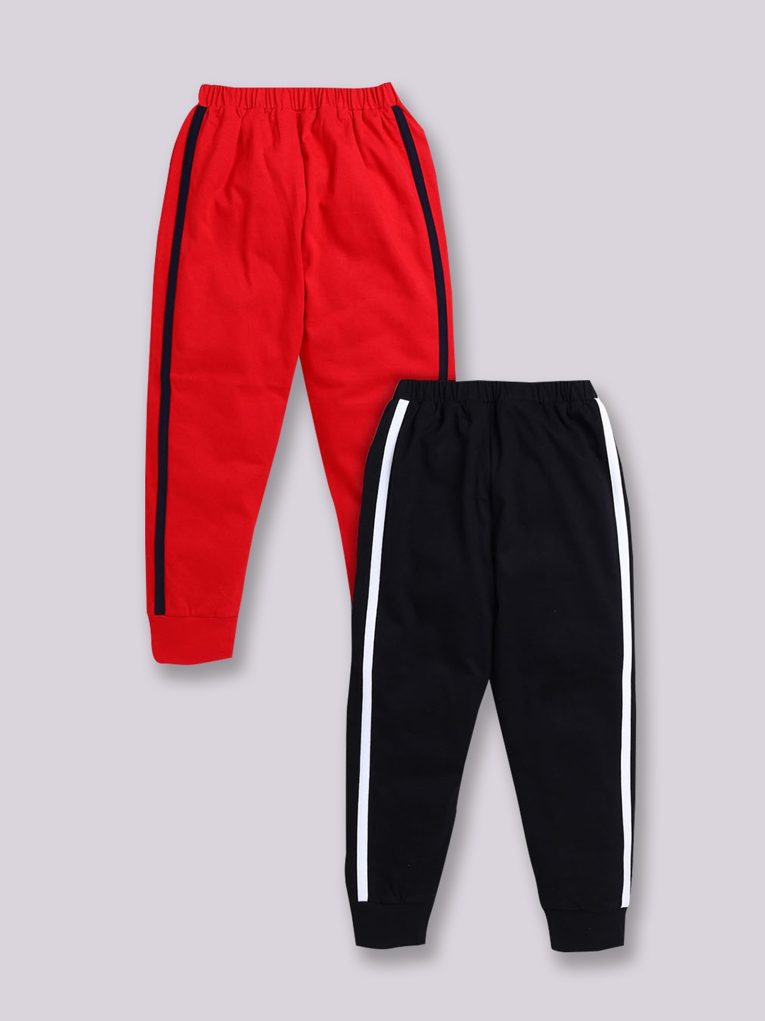 

JBN Creation Kids Pack of 2 Red & Black Solid Joggers