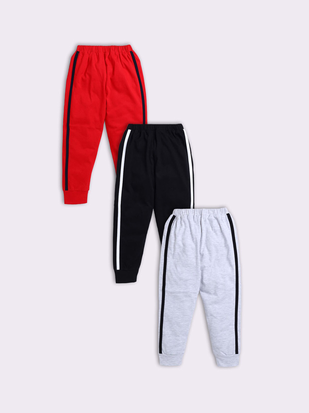 

JBN Creation Infants Pack Of 3 Solid Cotton Joggers, Black