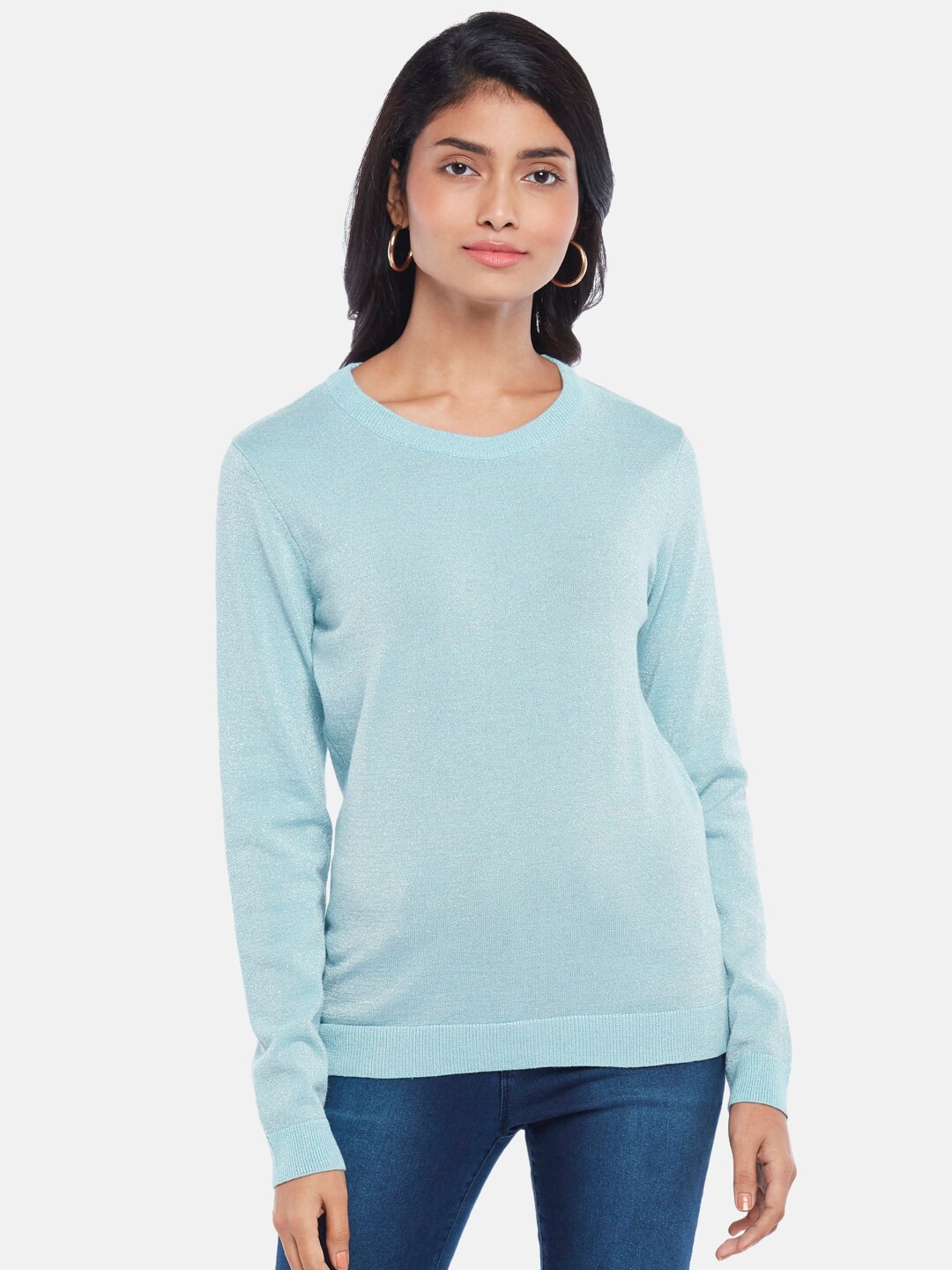 

Honey by Pantaloons Women Blue Solid Regular Top