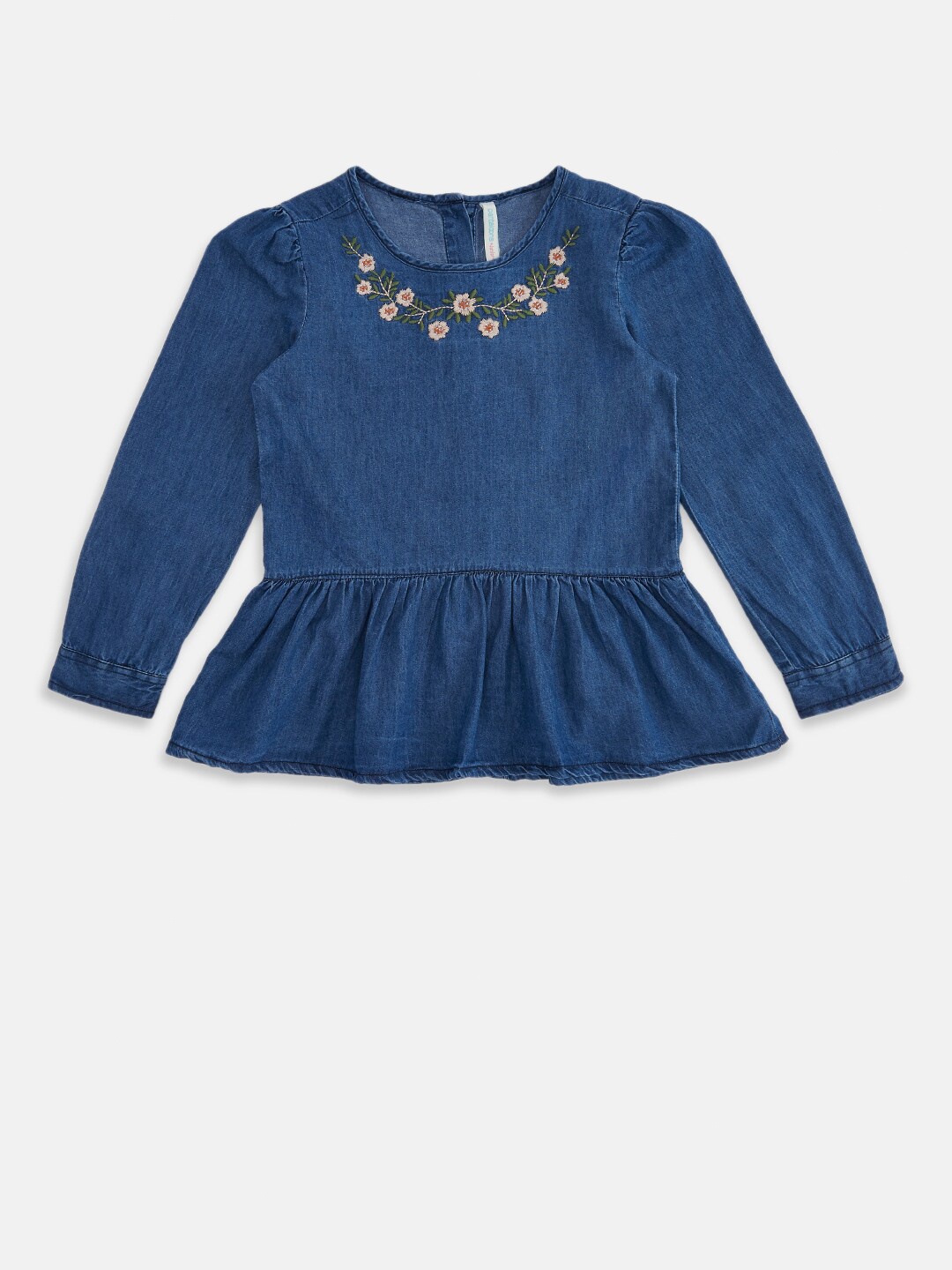 

Pantaloons Junior Girls Blue Peplum Top