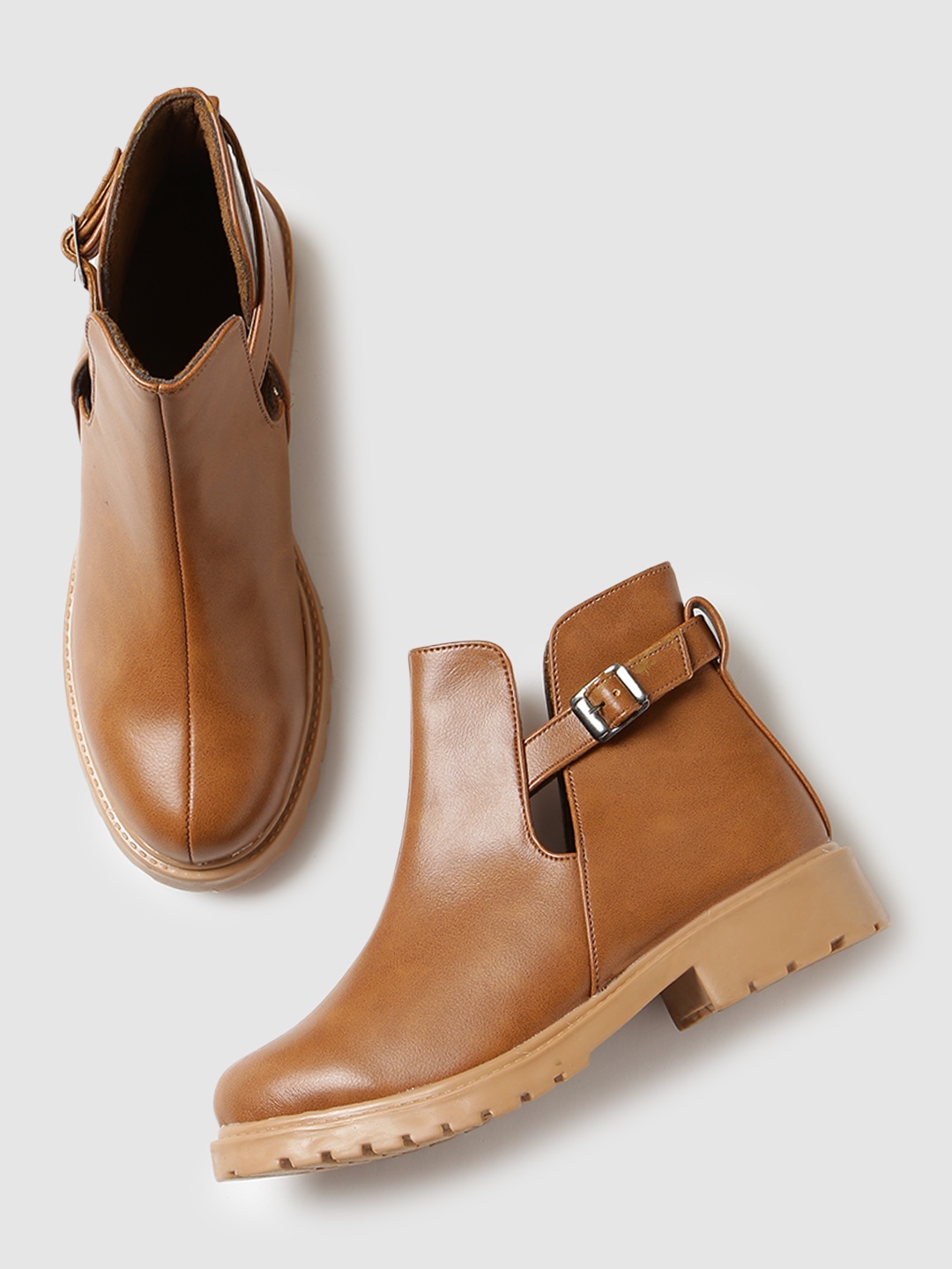 

Marc Loire Tan PU Block with Buckles