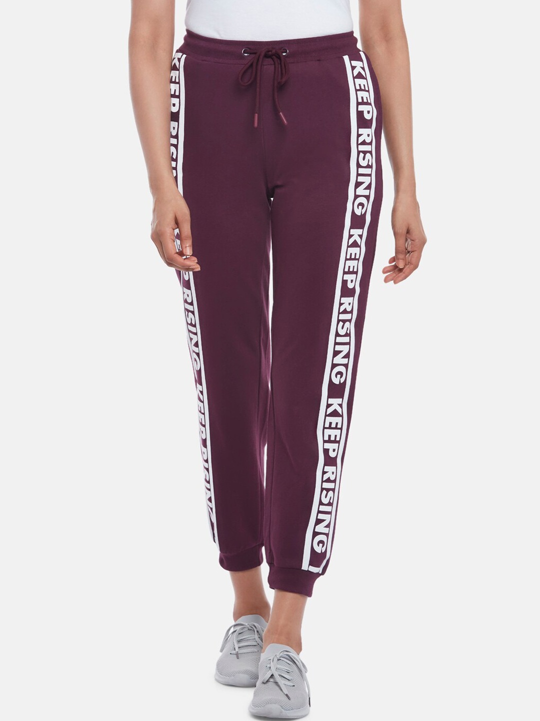 

Ajile by Pantaloons Women Purple Solid Cotton Joggers