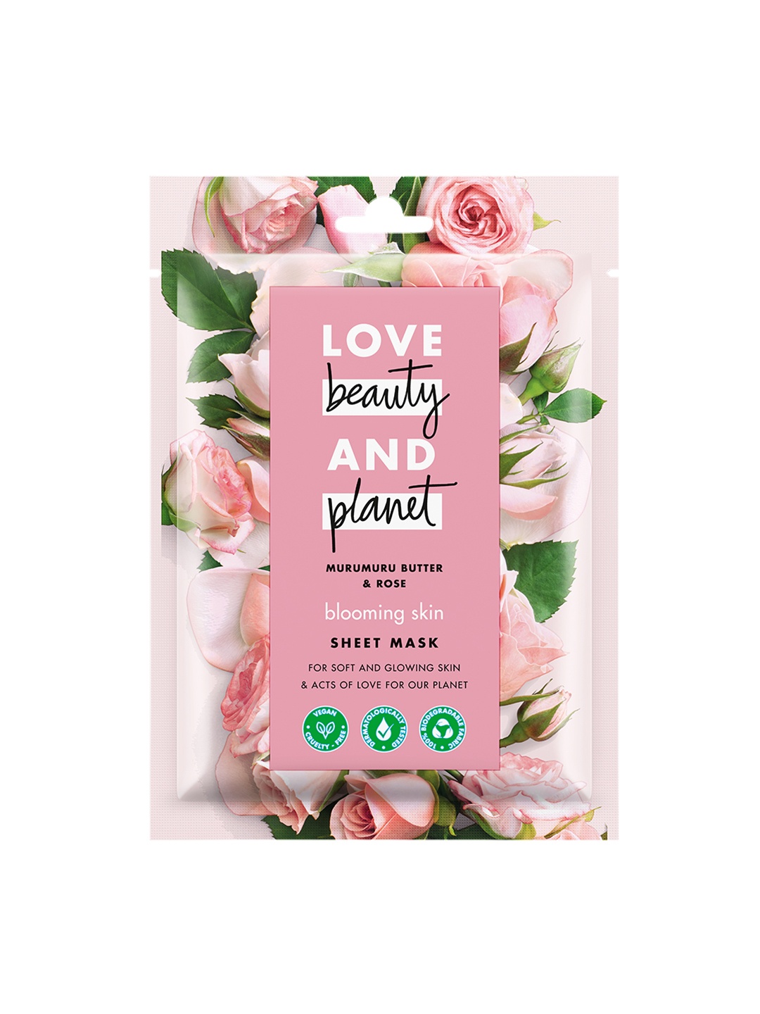 

Love Beauty & Planet Murumuru Butter & Rose Blooming Skin Sheet Mask - 25 ml, Pink