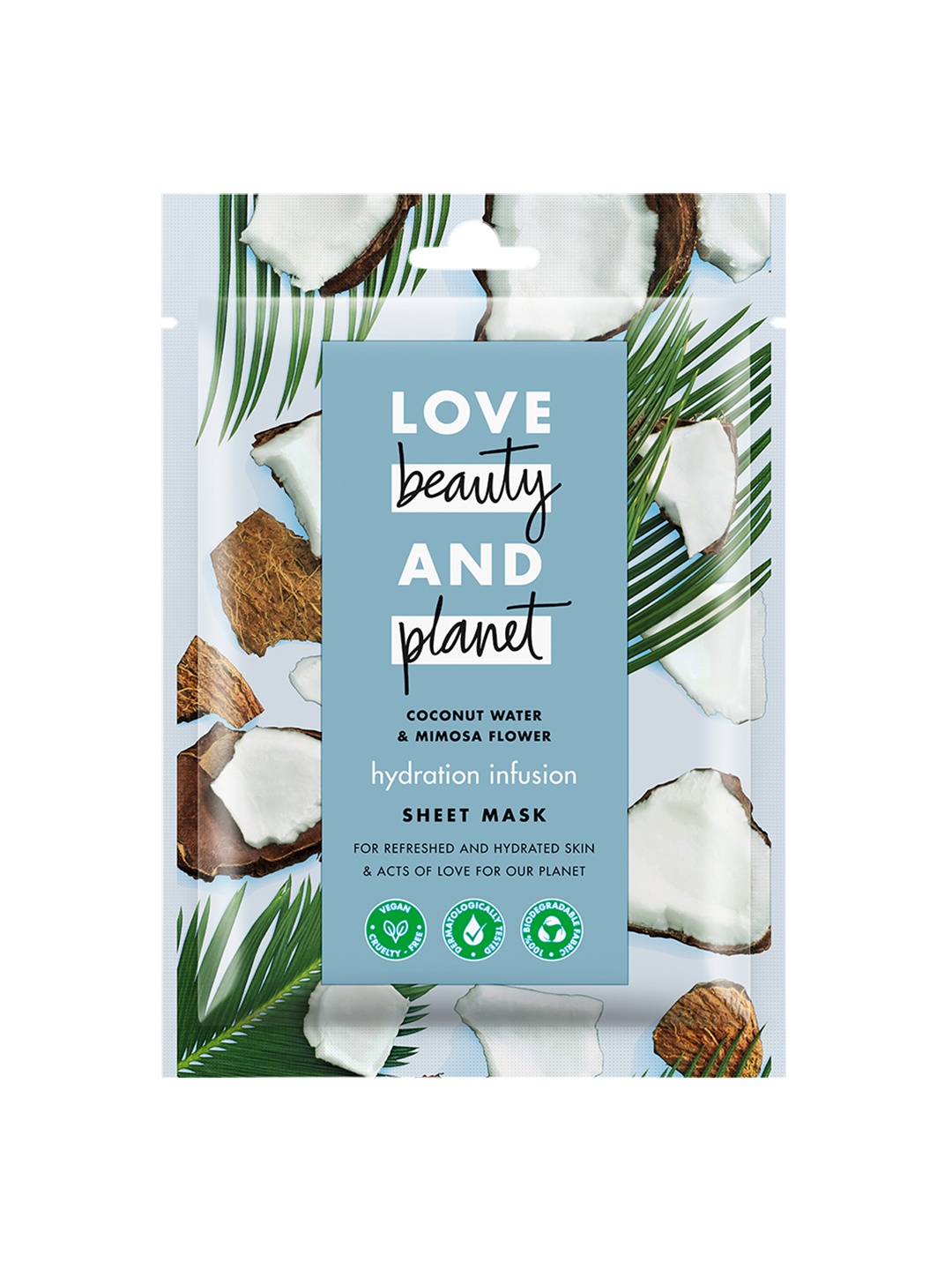 

Love Beauty & Planet Hydrating Coconut Water & Mimosa Flower Face Sheet Mask - 25g, Blue