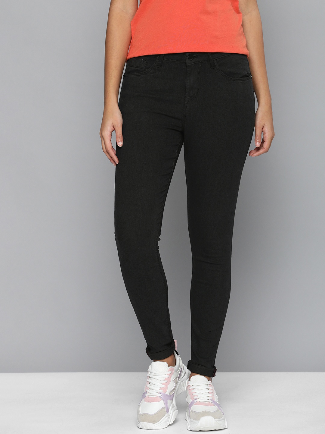 

HERE&NOW Women Black Skinny Fit Stretchable Jeans