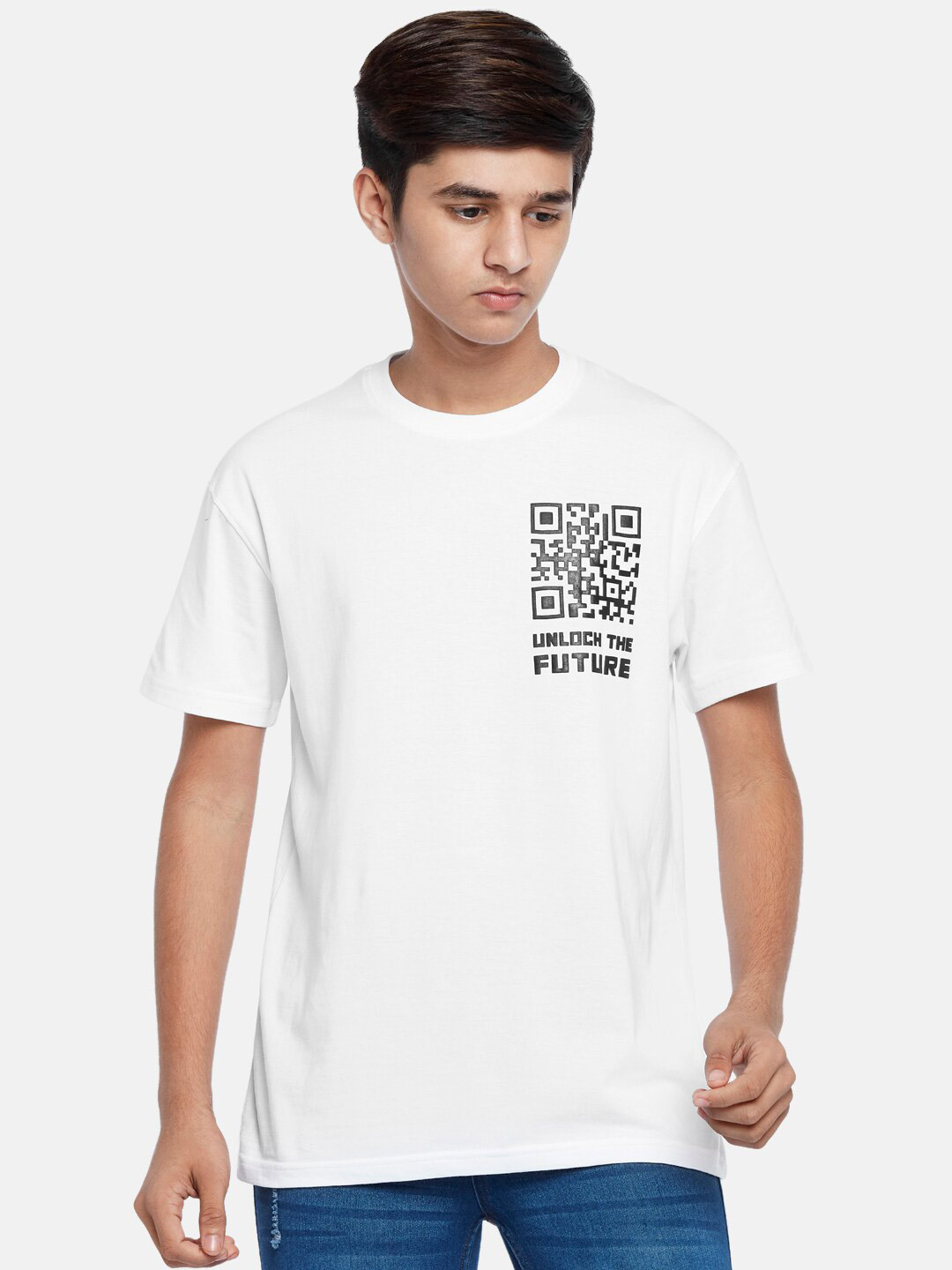 

Coolsters by Pantaloons Boys White Typography Printed T-shirt