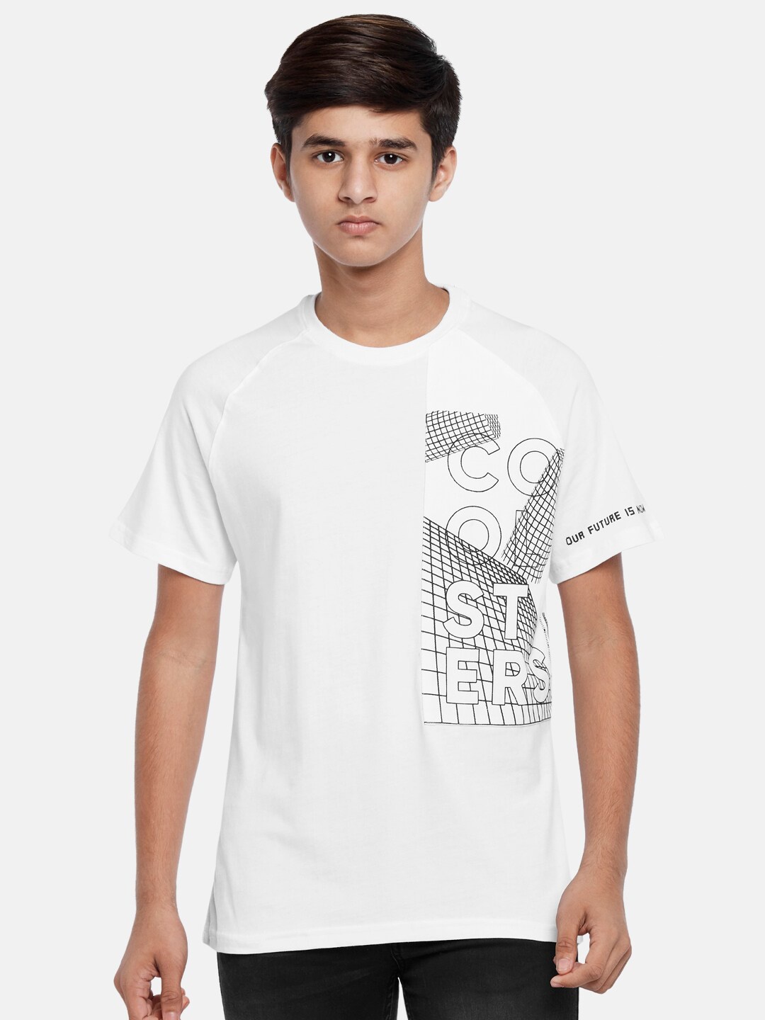 

Coolsters by Pantaloons Boys White Printed Applique T-shirt