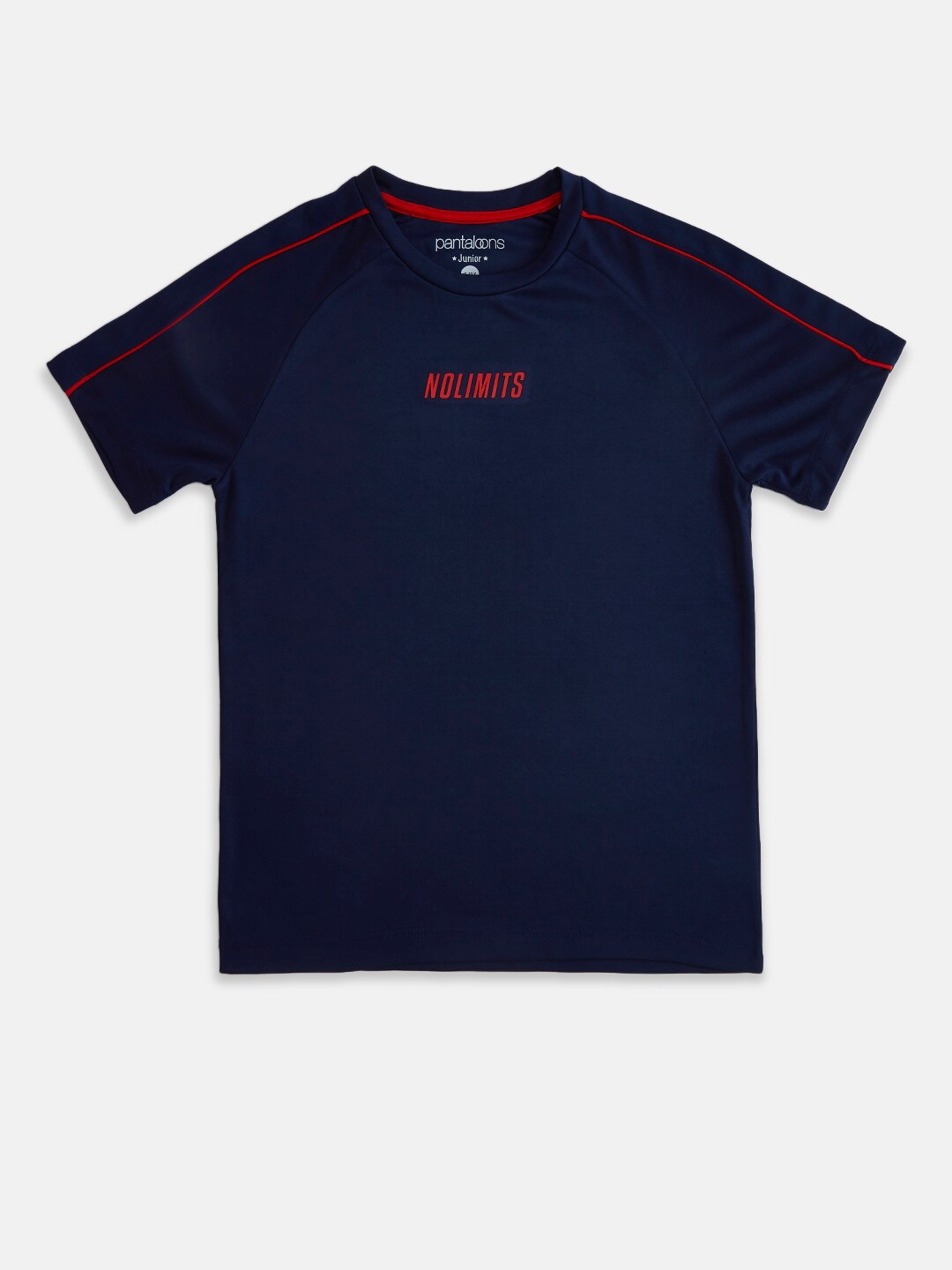 

Pantaloons Junior Boys Navy Blue Typography Printed T-shirt