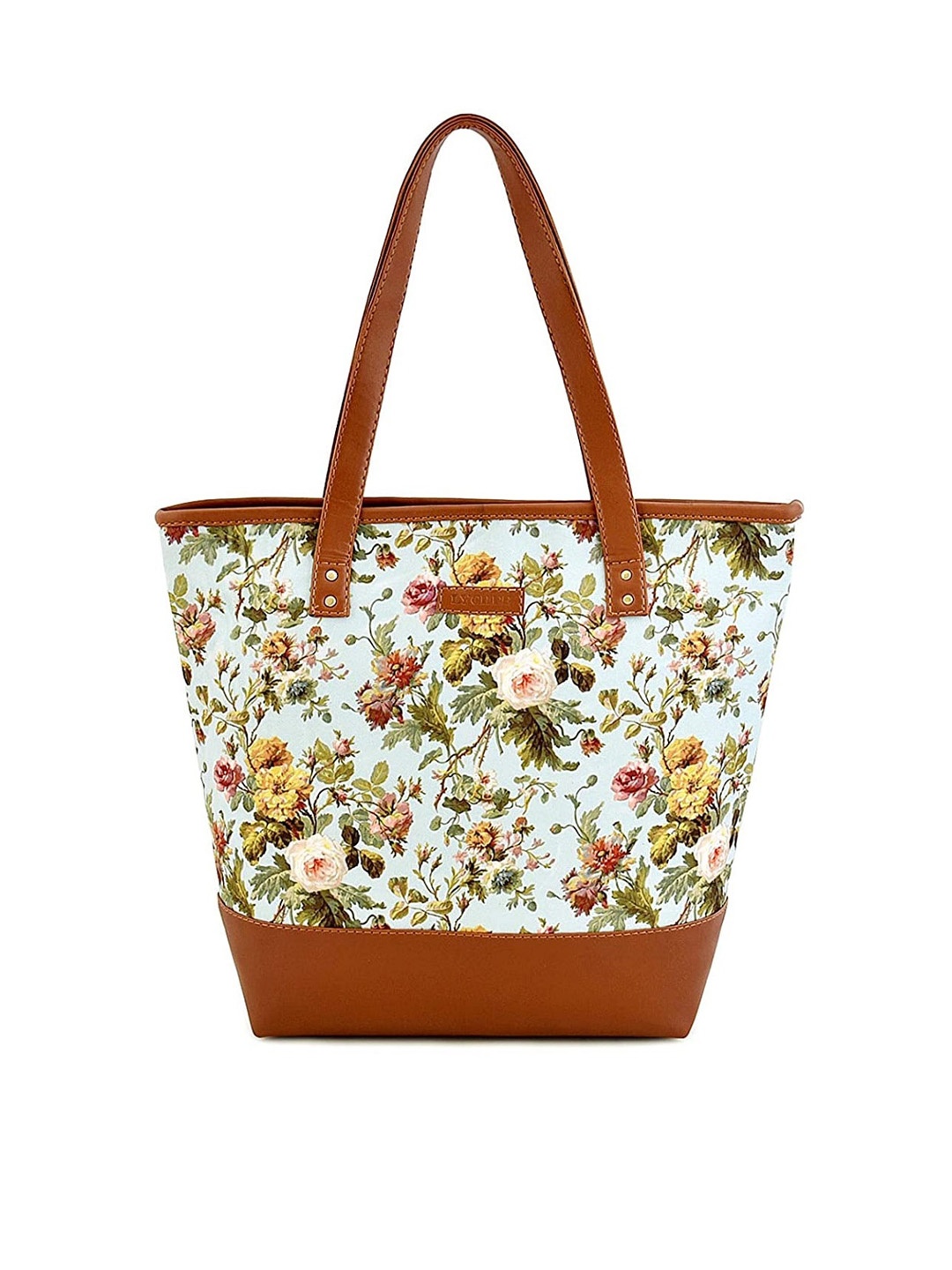 

Lychee bags Women Green Floral Printed Shopper Tote Bag