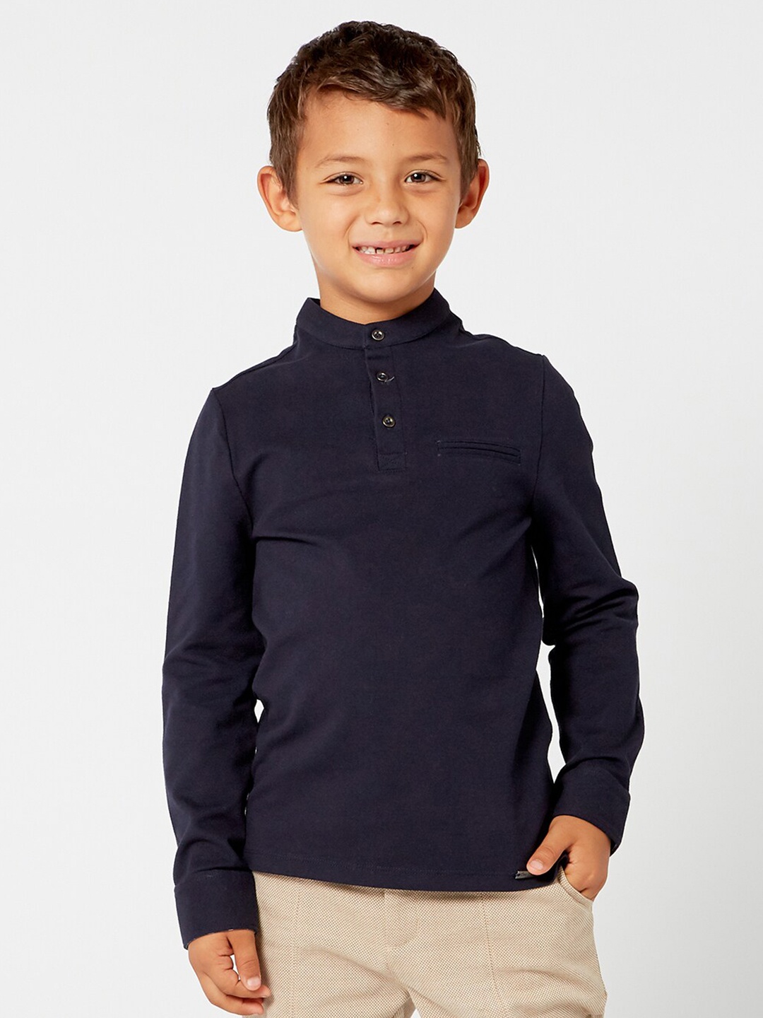 

One Friday Boys Navy Blue Slim Fit Casual Shirt