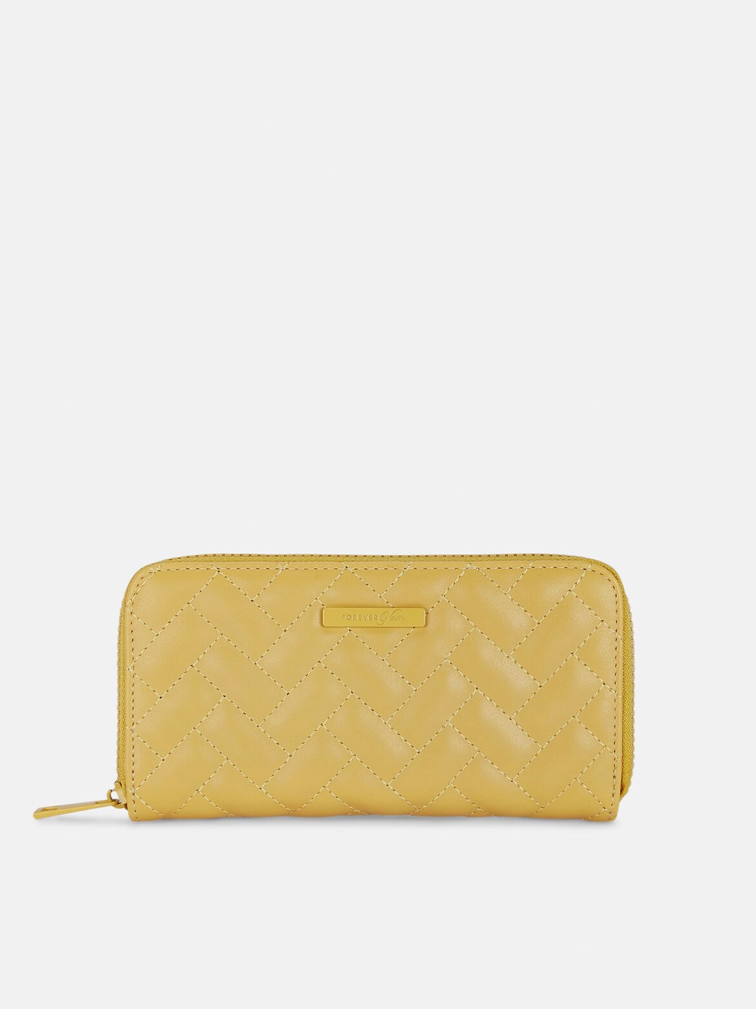 

Forever Glam by Pantaloons Women Yellow Geometric Textured PU Envelope