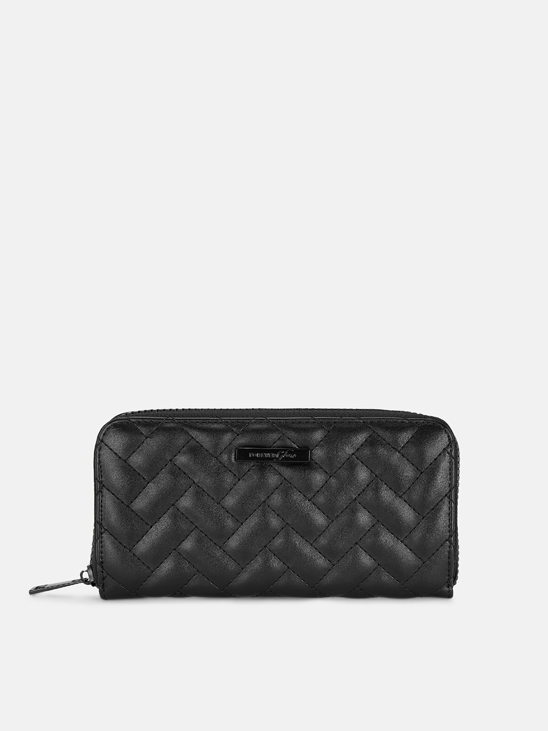 

Forever Glam by Pantaloons Women Black Textured PU Envelope