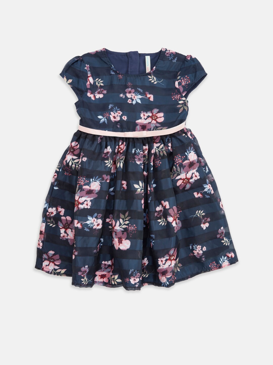 

Pantaloons Junior Girls Navy Blue & Pink Floral Dress