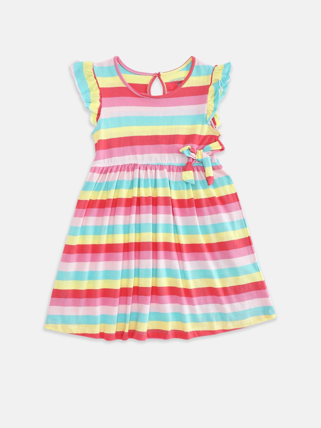 

Pantaloons Junior Girls Multicoloured Striped Dress, Multi